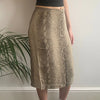 Vintage beige Passport Midi Skirt - womens 27" waist