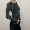 Vintage green Michelle Mesh Top - womens small