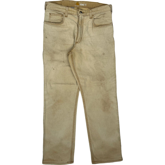 Carhartt Relaxed Fit Trousers - 32W 30L - Beige Cotton Blend