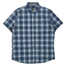  Lee Checked Short Sleeve Shirt - Large Blue Cotton