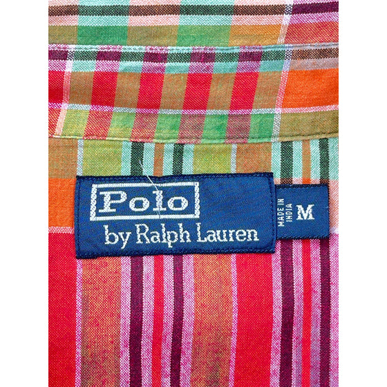 Polo Ralph Lauren Plaid Shirt - Medium - Red Multicoloured Cotton