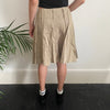 Vintage beige Sisley Pleated Skirt - womens 32" waist