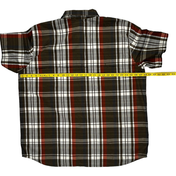 Carhartt Plaid Short Sleeve Shirt - 2XL - Brown Polyester Cotton