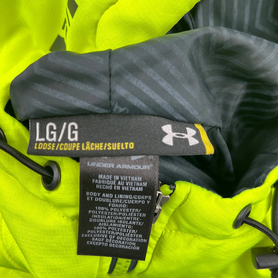 Under Armour Track Jacket - Large Yellow Polyester