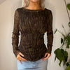 Vintage brown Benetton Mesh Top - womens small