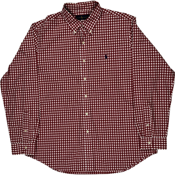 Ralph Lauren Checked Shirt - XL - Red Cotton