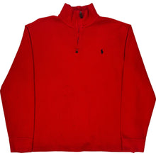  Polo Ralph Lauren 1/4 Zip Sweater - Large - Red Cotton