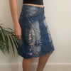 Vintage blue Kiss Miss Denim Skirt - womens 29" waist