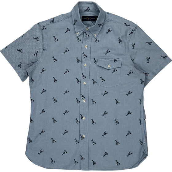 Ralph Lauren Lobster Print Shirt - Medium - Blue Cotton