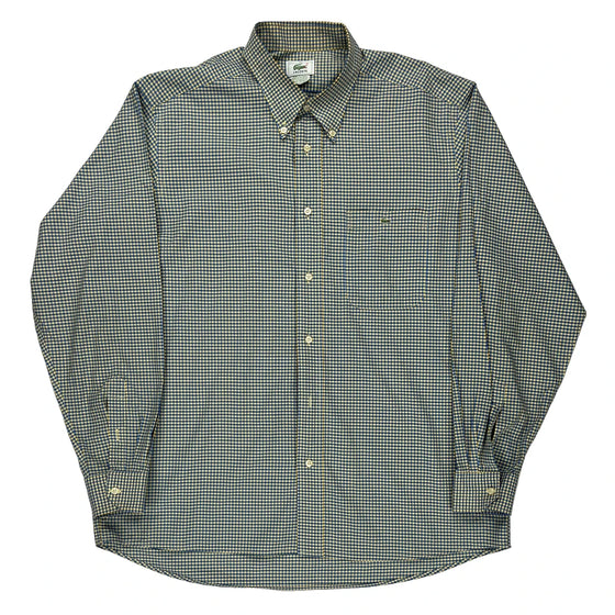 Lacoste Checked Shirt - Large Blue Cotton