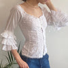 Vintage white Tensione In Bardot Top - womens small