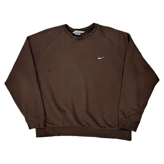 Nike Sweatshirt - XL Brown Cotton Blend