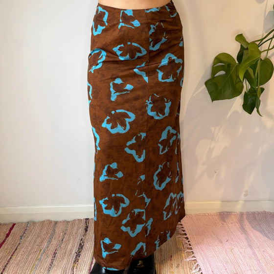 Vintage brown Halfon Maxi Skirt - womens 26" waist