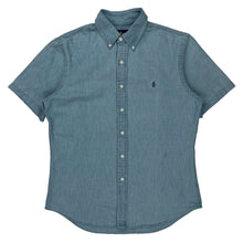  Ralph Lauren Slim Fit Short Sleeve Shirt - Large Blue Cotton