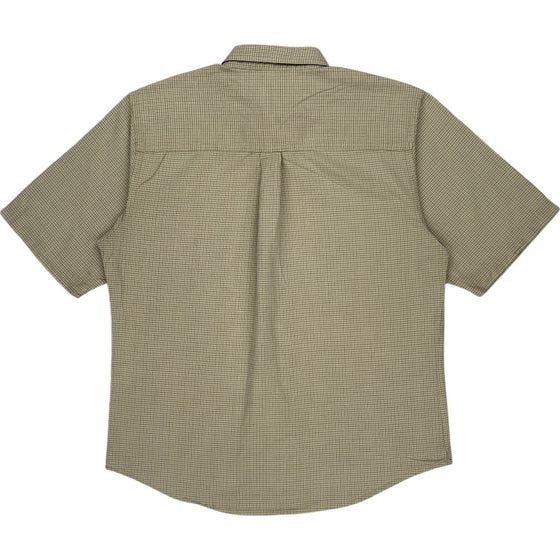 Woolrich Check Short Sleeve Shirt - Medium - Beige Cotton