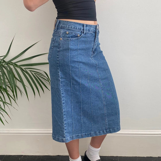 Vintage blue Wolfblat Denim Skirt - womens 28" waist