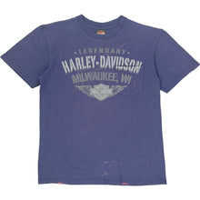  Harley Davidson Graphic T-Shirt - Large - Blue Cotton