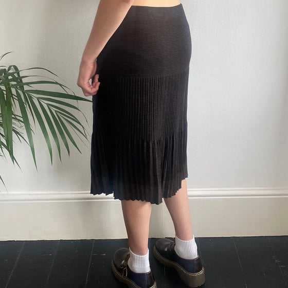 Vintage brown Leonora Pleated Skirt - womens medium