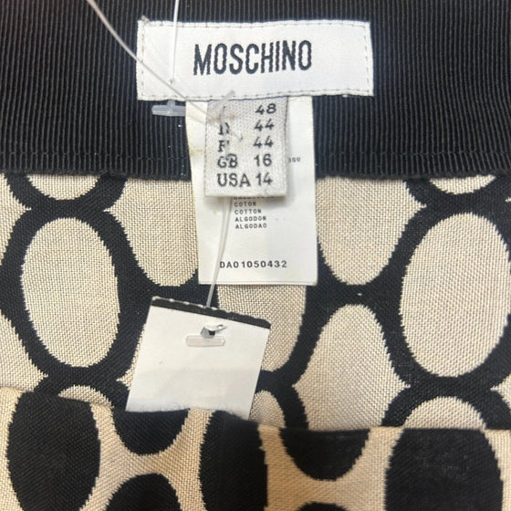 Vintage black & white Moschino Midi Skirt - womens 34" waist