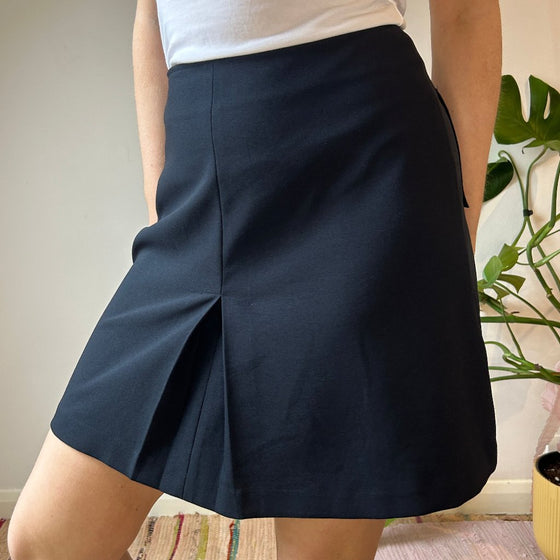 Vintage navy Benetton Mini Skirt - womens 28" waist