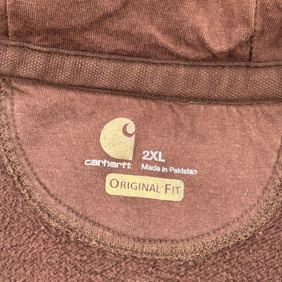 Carhartt Zip Up - 2XL Brown Cotton Blend