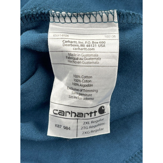 Carhartt Original Fit Pocket T-Shirt - 2XL - Blue Cotton