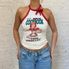 Vintage cream Moschino Jeans Halterneck Top - womens large