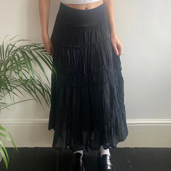 Vintage black Unbranded Maxi Skirt - womens small