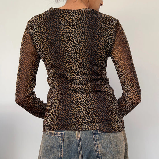 Vintage brown Gaia Rene Mesh Top - womens small