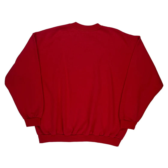 Adidas Logo Adidas Spellout Sweatshirt - XL Red Cotton Blend