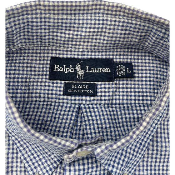 Ralph Lauren Blaire Check Shirt - Large - Blue Cotton