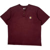 Carhartt Loose Fit Henley T-Shirt - XL - Burgundy Cotton