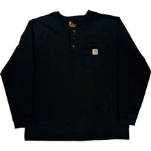  Carhartt Long Sleeve Henley Shirt - XL - Black Cotton