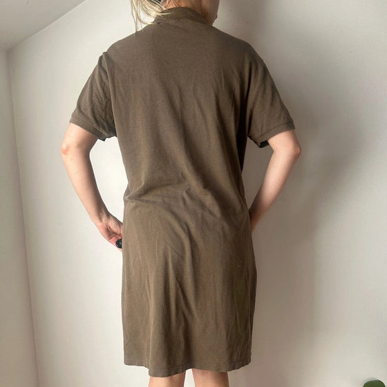 Vintage khaki Burberry London Polo Dress - womens large