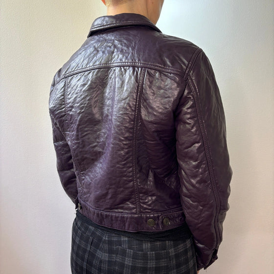 Vintage purple Onyx Leather Jacket - womens small