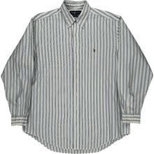  Ralph Lauren Yarmouth Striped Shirt - Large - Blue Cotton