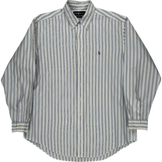 Ralph Lauren Yarmouth Striped Shirt - Large - Blue Cotton