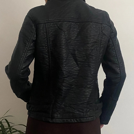 Vintage black Nice And Chic Leather Jacket - womens large