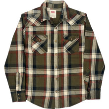  Levis Plaid Flannel Shirt - Small - Green Cotton