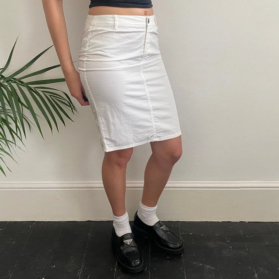 Vintage white Versace Mini Skirt - womens 28" waist