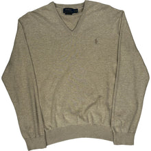  Polo Ralph Lauren V-Neck Jumper - X-Large - Beige Cotton