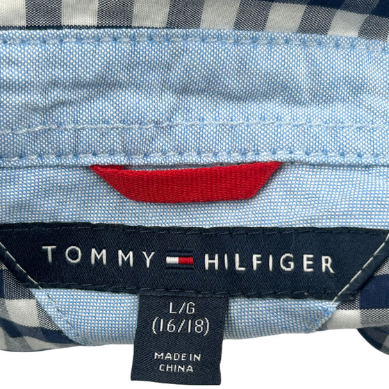 Age 14-16 Tommy Hilfiger Check Shirt - Large - Black & White Cotton