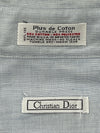 Christian Dior Long Sleeve Button-Down Shirt - Large - Blue Cotton Blend