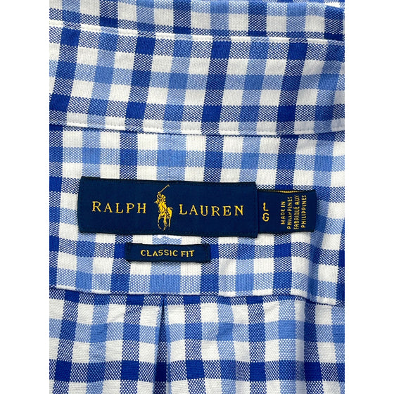 Ralph Lauren Classic Fit Check Shirt - Large - Blue Cotton