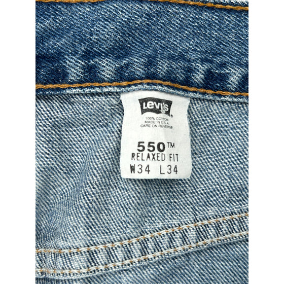 Levis 550 Relaxed Fit Jeans - 30W 34L - Blue Cotton