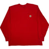 Carhartt XL Red Long Sleeve Pocket T-Shirt - XL - Red Cotton