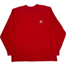  Carhartt XL Red Long Sleeve Pocket T-Shirt - XL - Red Cotton