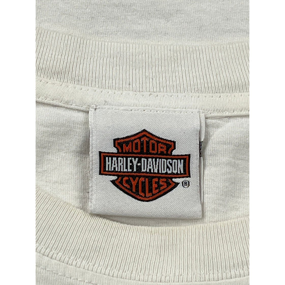 Harley-Davidson Graphic Long Sleeve T-Shirt - 2XL - White Cotton