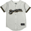 Age 12 Majestic Milwaukee Brewers Baseball Jersey - Medium - White Polyester