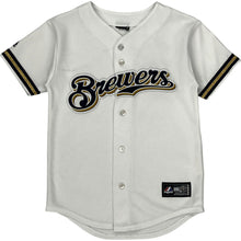  Age 12 Majestic Milwaukee Brewers Baseball Jersey - Medium - White Polyester